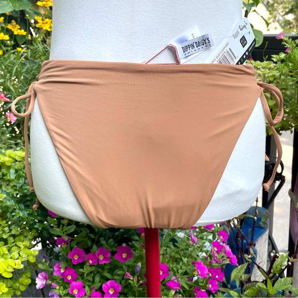 Dippin’ Daisy’s 2 Piece Bikini Pink Floral and Tan Both Pieces Size Small - Picture 7 of 16